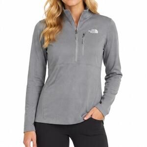 The North Face NWT 100 Cinder 1/4 Zip Pullover TNF Light Grey Heather Women's S